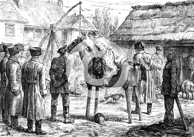 Russian Sketches: teaching Cossacks to ride, 1880. Creator: Unknown.
