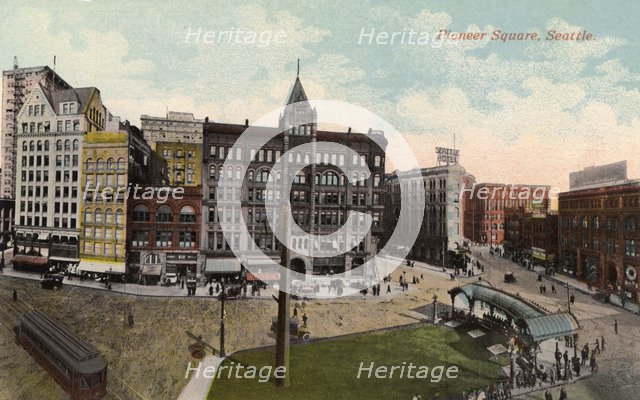 Pioneer Square, Seattle, Washington, USA, 1911. Artist: Unknown