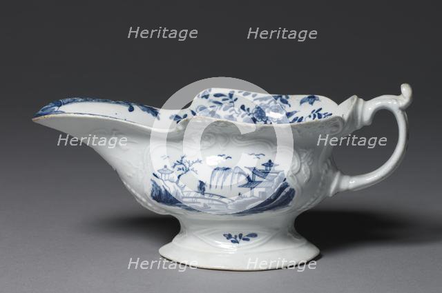 Sauce Boat, c. 1752. Creator: Bristol Porcelain Factory (British), possibly by ; Worcester Porcelain Factory (British), possibly by.