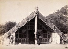 New Zealand: a Maori meeting house, c1840s. Creator: Unknown.