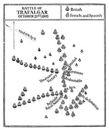 Battle of Trafalgar, 1805. Artist: Unknown
