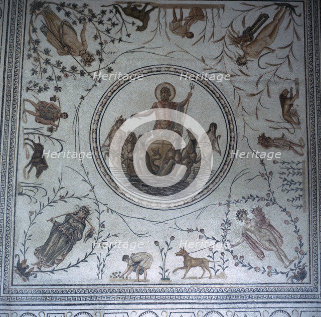 Roman mosaic showing the triumph of Neptune, 1st century. Artist: Unknown