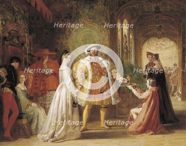 First meeting of Henry VIII and Anne Boleyn, 1835. Artist: Maclise, Daniel (1806-1870)