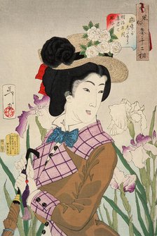 Preparing to Take a Stroll: The Wife of a Nobleman of the Meiji Period, 1888. Creator: Tsukioka Yoshitoshi.