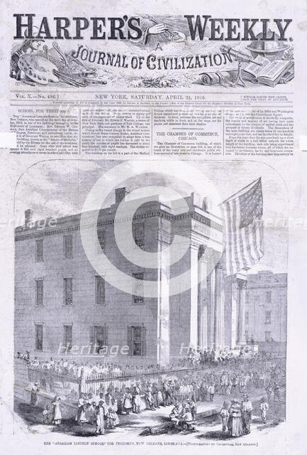 The "Abraham Lincoln school" for freedmen, New Orleans, Louisiana., 1866-04-21. Creator: Unknown.