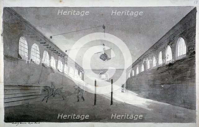 Interior view of the riding house, Hyde Park, London, c1811. Artist: John Claude Nattes