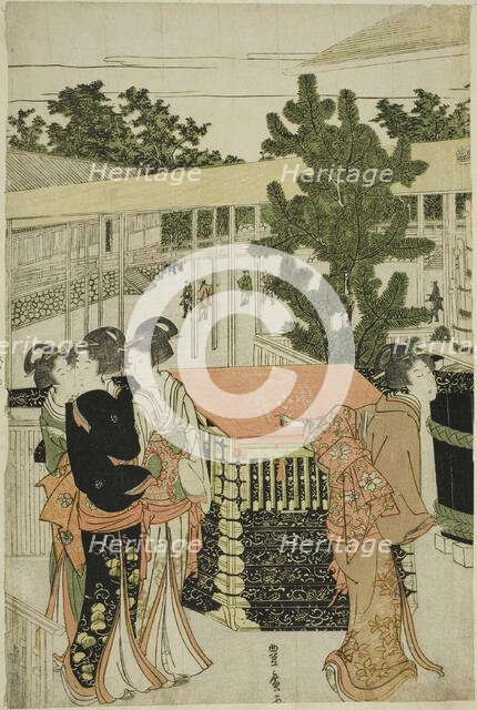 New Year's Pilgrimage to Myohoji Temple in Horinouchi (Horinouchi Myohoji eho mairi..., c.1804/10. Creator: Utagawa Toyohiro.