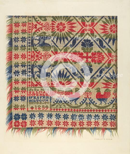 Woven Coverlet, c. 1940. Creator: Charlotte Angus.