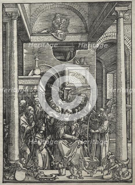 Life of the Virgin: Adoration of the Virgin and Child by Saints and Angels, 1504-1505. Creator: Albrecht Dürer (German, 1471-1528).