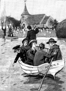 Going to church: an incident during the Floods, 1895. Creator: R. Taylor.