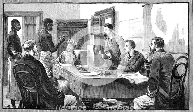 The East African Slave Trade:...captured slaves in the British Consul-General's Court, Zanzibar,1881 Creator: Unknown.
