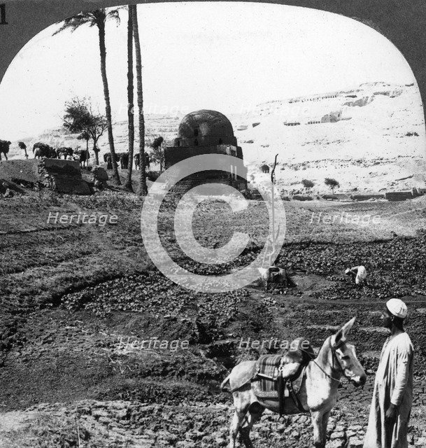'Cliff tombs of the lords of Assiut, Egypt', 1905.Artist: Underwood & Underwood