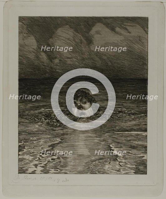 Downfall, plate twelve from A Life, 1884. Creator: Max Klinger.