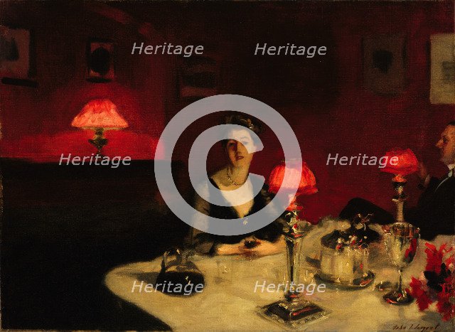 A Dinner Table at Night, 1884. Artist: Sargent, John Singer (1856-1925)