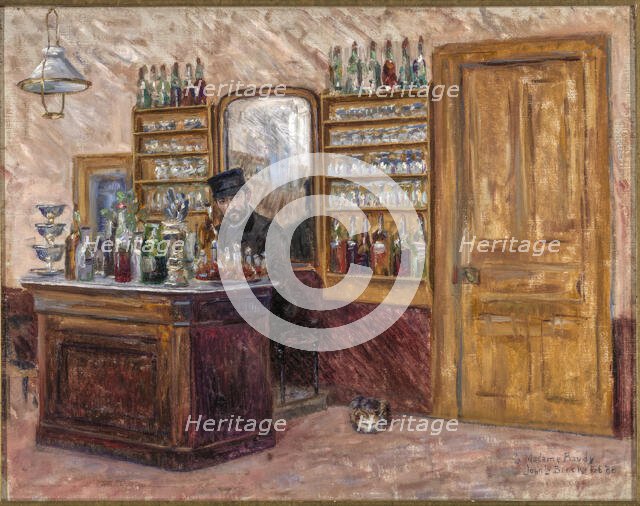 M. Baudy Behind his Desk at the Hotel Baudy, 1888. Creator: John Leslie Breck.