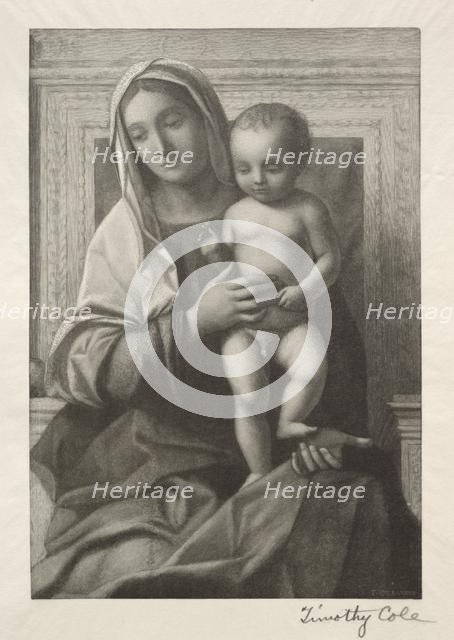 Old Italian Masters: Madonna and Child, 1888-1892. Creator: Timothy Cole (American, 1852-1931).