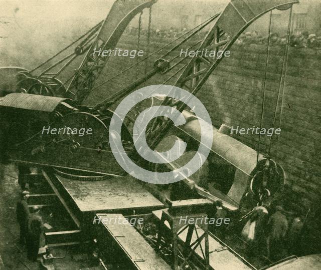 'Cranes At Work After An Accident', 1930. Creator: Unknown.