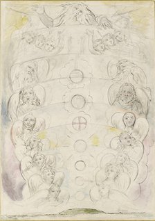 The Deity, from whom proceed the Nine Spheres, 1825-1827. Artist: William Blake.