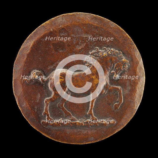 Horse Pawing the Earth [reverse], c. 1550. Creator: Danese Cattaneo.