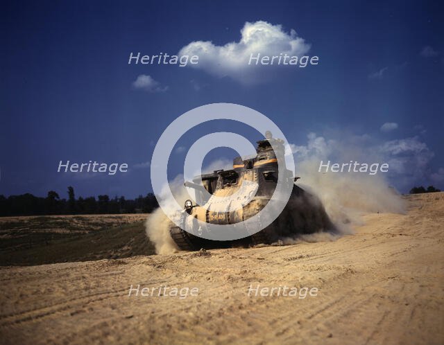 An M-3 tank in action, Ft. Knox, Ky., 1942. Creator: Alfred T Palmer.