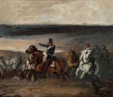 Attack of French Artillery, c1835. Creator: Piotr Michalowski.