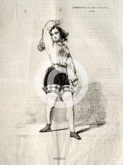 Souvenirs du Bal Chicard: Pistolet, 1843. Creator: Paul Gavarni (French, 1804-1866).