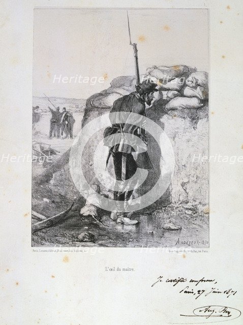 Siege of Paris, Franco-Prussian War, 1870 (1871).  Artist: Auguste Bry