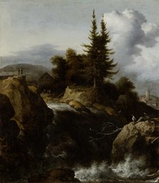 Landscape with Waterfall, c1650-1660. Creator: Allart van Everdingen.