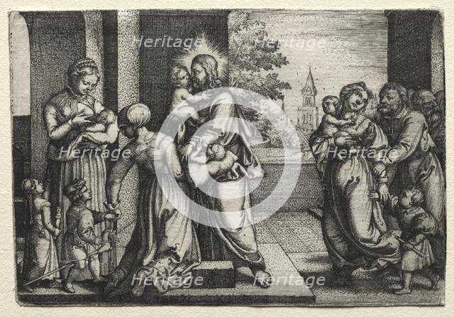 Christ with Little Children, c. 1548. Creator: Georg Pencz (German, c. 1500-1550).