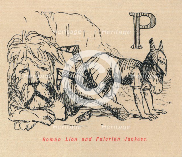'Roman Lion and Falerian Jackass', 1852. Artist: John Leech.