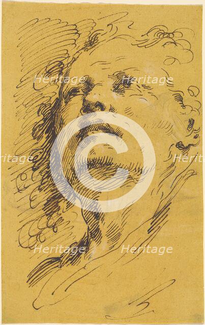 Head of a Man Looking Up, 1770s. Creator: Pietro Antonio Novelli.