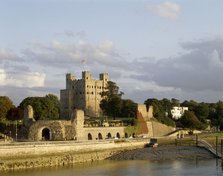 Rochester Castle, Kent, from across the River Medway, c2000s(?). Artist: Historic England Staff Photographer.