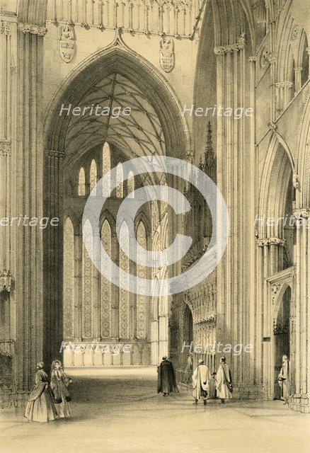 'York Cathedral, North Transept', mid 19th century.  Creators: Unknown, W Monkhouse.