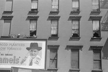 House fronts, 61st Street between 1st and 3rd Avenues, New York, 1938. Creator: Walker Evans.