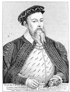  Maurice   of Sajonias (1521-1553), Duke and Elector of Saxony (1547-1553) engraving  copy of a P…