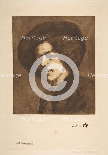 Whistler's "Portrait of Himself", 1888. Creator: Henri-Charles Guerard.