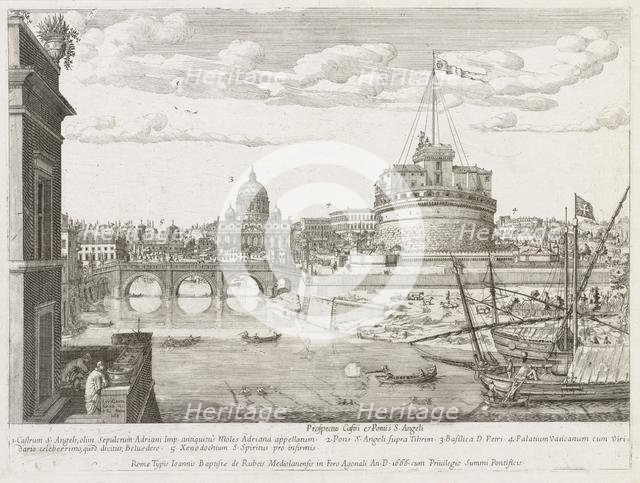 St. Angelo from "Prospectus Locurum Urbis Romae Insign[ium], 1666. Creator: Lievin Cruyl (Flemish, c. 1640-c. 1720).