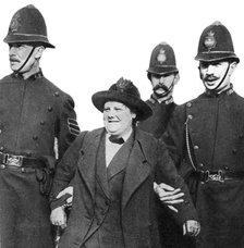Mrs Flora Drummond, arrested in Hyde Park, London, 1914, (1935). Artist: Unknown
