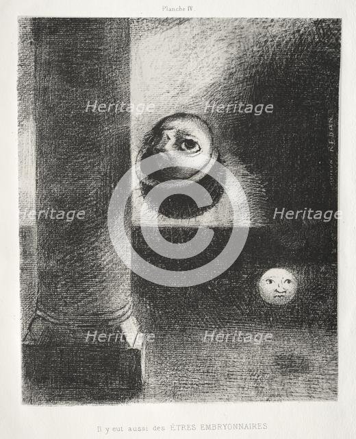 Homage to Goya: There Were Also Embryonic Beings, 1885. Creator: Odilon Redon (French, 1840-1916); Lemercier & Cie..