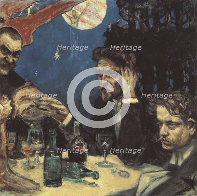 The Symposium, (Study) Right Jean Sibelius, 1894. Artist: Gallen-Kallela, Akseli (1865-1931)