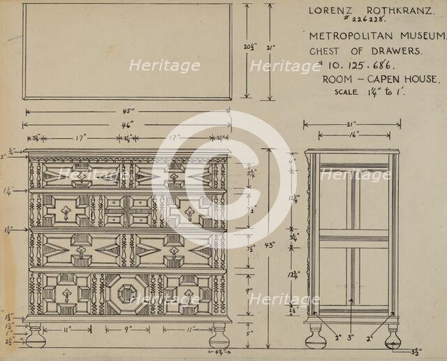 Chest of Drawers, c. 1938. Creator: Lorenz Rothkranz.