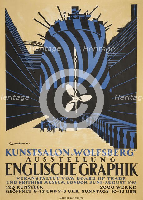 English graphic at the Kunstsalon Wolfsberg, 1923. Creator: Wadsworth, Edward Alexander (1889-1949).