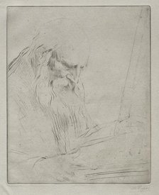 Study of a Man Reading. Creator: Alphonse Legros (French, 1837-1911).