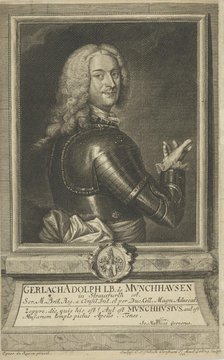 Portrait of Gerlach Adolph von Münchhausen (1688-1770) , 1738. Creator: Fritzsch, Christian Friedrich (ca. 1719-before 1774).