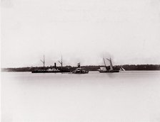 U.S. Gunboat "Saginaw" and Monitor "Onondaga", 1861-65. Creator: Unknown.