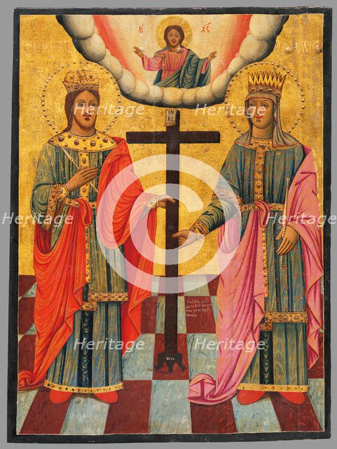 Constantine and Helena (icon), 1812-1818. Creator: Unknown.