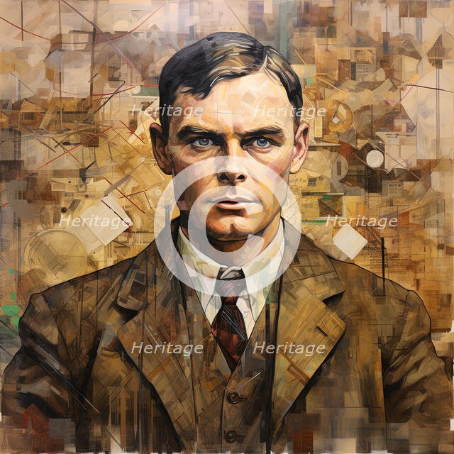 AI IMAGE - Portrait of Alan Turing, 1950s, (2023). Creator: Heritage Images.