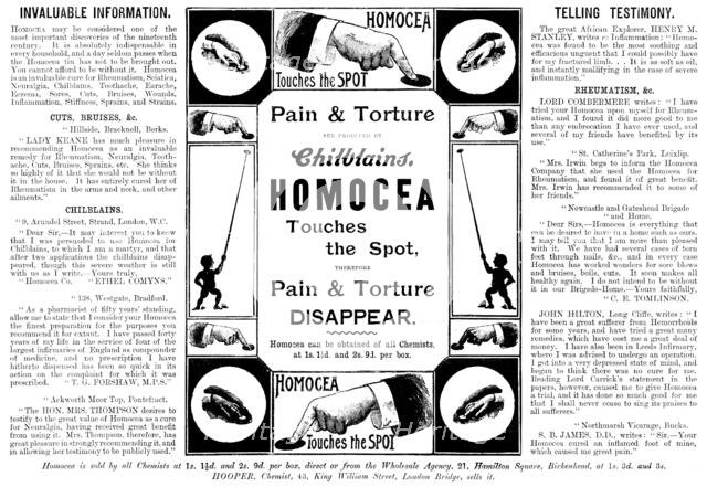 Advertisement for Homocea, 1895. Creator: Unknown.