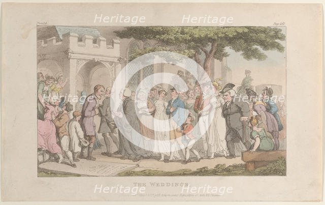 The Weddings, from "The Vicar of Wakefield", May 1, 1817., May 1, 1817. Creator: Thomas Rowlandson.
