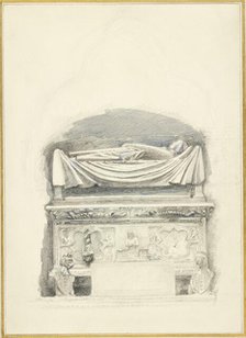 The Sarcophagus and Effigy of the Tomb of Cangrande I della Scala, Verona, 21 May - 1 July 1869. Creator: John Ruskin.